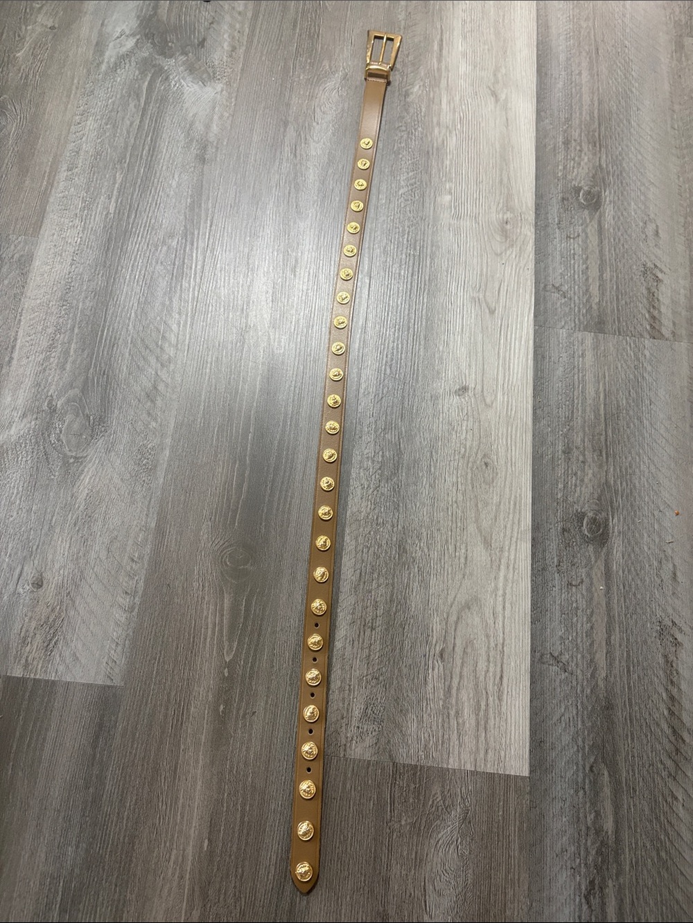Vintage leather belt The Limited Studded Belt with Gold Hardware